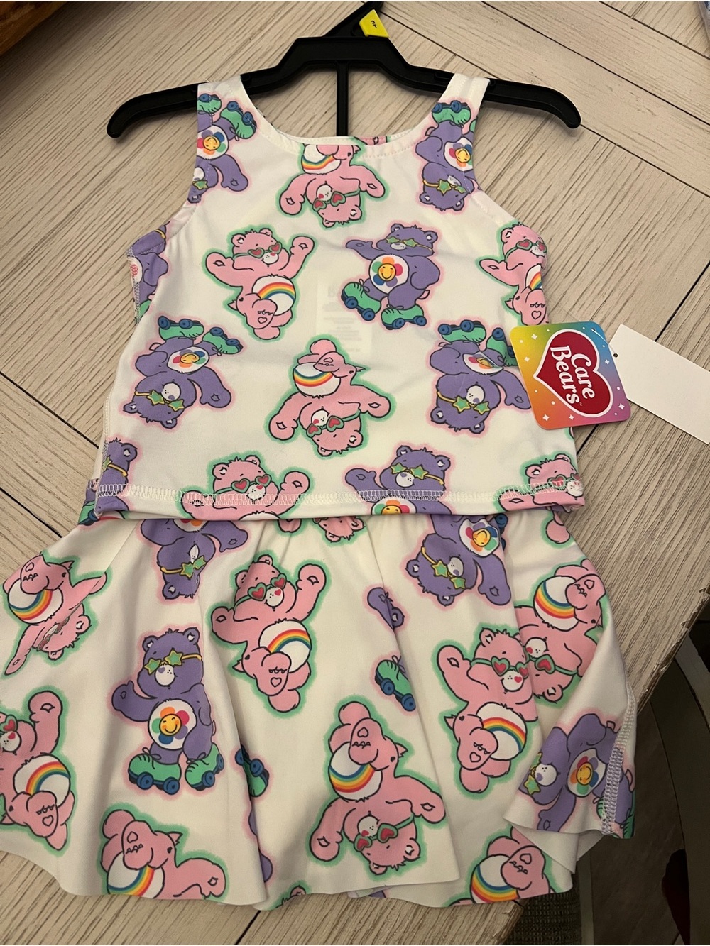 Care Bears Pastel Pink & Lavender Tank and Skirt Set
